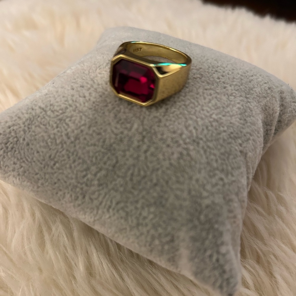 Short & Suite Chunky Gem Ring In Ruby, Size 7 - image 5